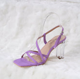 Laydeez Lucinda Square Toe Glass Heels